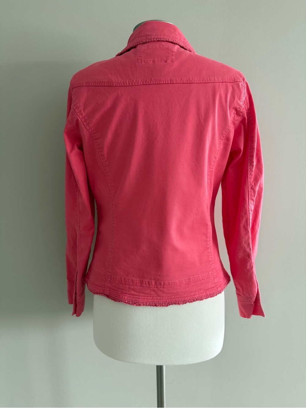 LIVE A LITTLE Denim / Twill Cotton Jacket in Salmon - Picture 6 of 12